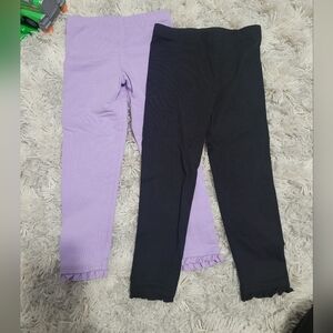 NWOT The Children's Place Purple and Black Ruffle Hem Leggings